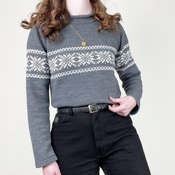 Vintage Fair Isle Scandinavian Sweater Old Money Quiet Luxury Nordic Christmas - Picture 6 of 6